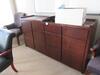 U-SHAPED WOOD DESK WITH CREDENZA, TABLE, SOFA, OFFICE CHAIR AND (5) SIDE CHAIRS (DELAYED PICK-UP 8-31-18) - 3