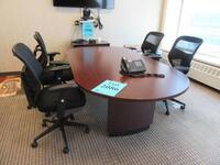 96" X 48" CONFERENCE TABLE WITH OFFICE CHAIRS (DELAYED PICK-UP 8-31-18)