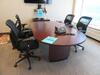 96" X 48" CONFERENCE TABLE WITH OFFICE CHAIRS (DELAYED PICK-UP 8-31-18)