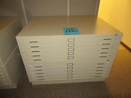(2) SAFCO 5 DRAWER FLAT FILE WITH BASE 53.5" X 41.5" X 16.5"