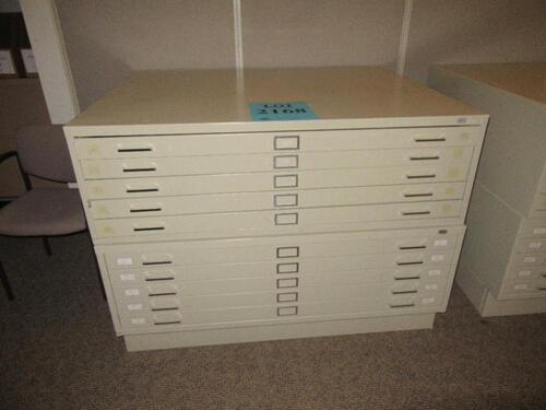 (2) SAFCO 5 DRAWER FLAT FILE WITH BASE 53.5" X 41.5" X 16.5"