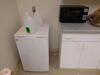 (LOT) ASST'D KITCHEN EQUIPMENT, (1) SMALL REFRIGERATOR, (1) MICROWAVE, (2) ROUND TABLES AND (7) SIDE CHAIRS (DATA CENTER) (DELAYED PICK-UP 8-28-18 THR - 2