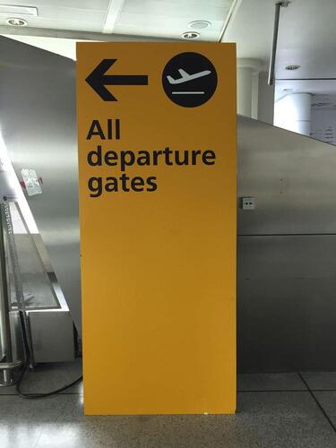 Oversized 'All departure gates' Direction Sign