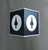 Rare Black Illuminated Women's Toilet Sign - 5