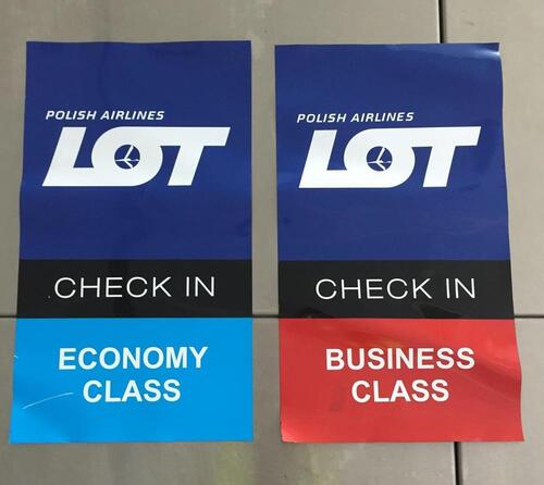 Polish Airlines Flight Check In Signs