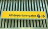 Illuminated 'All departure gates' Direction Sign