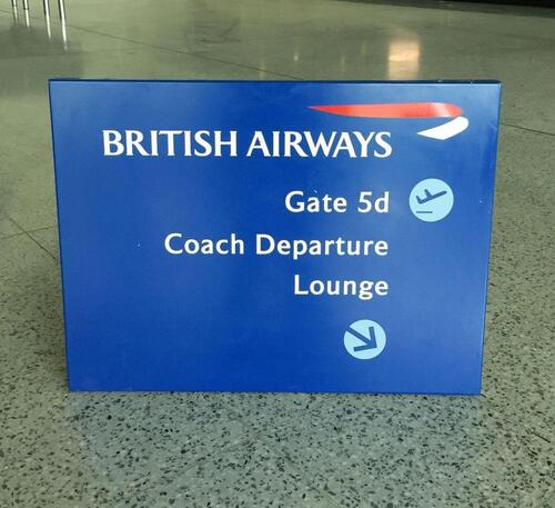 British Airways Information Sign