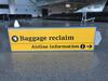 Illuminated Side Wall Mounted Terminal 'Baggage reclaim and Airline Information' Sign