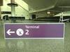 Iconic Illuminated 'Terminal 2' Directiol Sign