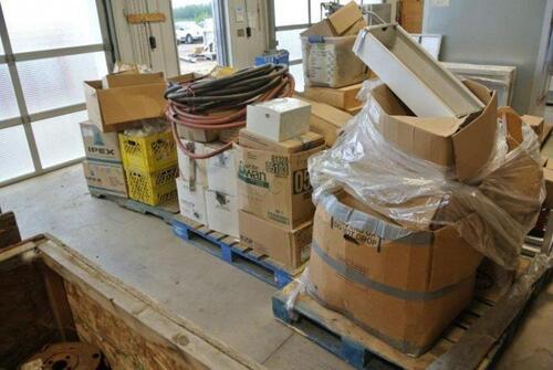 LOT OF 6 PALLETS MISC ELECTRICAL, GAS, PLUMBING SUPPLIES