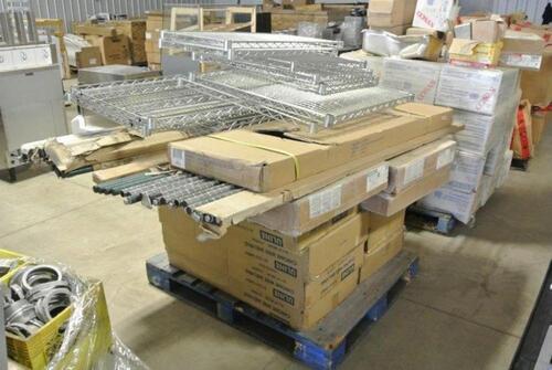 PALLET OF UNILINE CHROME SHELVING AND UPRIGHTS