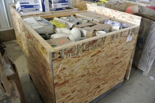 CRATE MISC PLUMBING COMPONENTS, FIRE EXT CASES ETC.