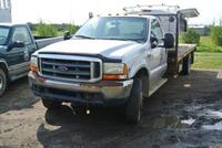 1999 FORD F550 SUPER DUTY FLAT DECK POWER STROKE V8, 290,169 KM, SN# 1FDAF56F0XEB76101