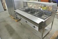 SERVEWELL WHEELED STAINLESS STEEL ELECTRIC STEAM TABLE MODEL 38104