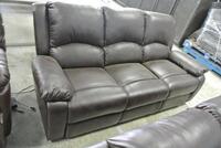 BROWN DOUBLE RECLINING 3 SEAT SOFA