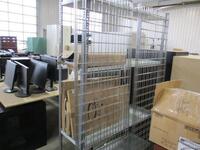 STEEL SHELF WITH FOUR STEEL WIRE GRID PANELS