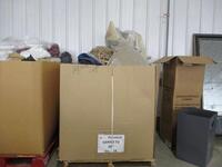 1 PALLET OF ASSORTED SOFTGOODS, CARPETS, PADS, BLANKETS, TOWELS, SHEETS, ETC...