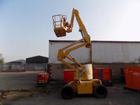 Haulotte HA12 PX Diesel engined Self Propelled Articulating Boom 4- wheel Drive Access Platform, nominal power 21kw, max platform load 230kg 2 occupants, max platform height 10.3mtr, horizontal outreach 6.6mtr, platform size 1.2mtr x 0.8mtr, gross weight