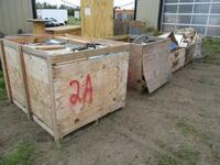 LOT OF CRATES CONTAINING, HARDWARE, ROOFING NAILS, LOCKSETS, FIRE EXT ETC.