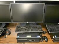 LOT OF 2, HP ELITEDESK 800G1 SFF CORE i7 VPRO 500 HD, 8GB RAM, 24'' DISPLAY KEYBOARD,MOUSE (NO OPERATION SYSTEM)