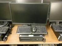 LOT OF 2, HP ELITEDESK 800G1 SFF CORE i7 VPRO 500 HD, 8GB RAM, 24'' DISPLAY KEYBOARD,MOUSE (NO OPERATION SYSTEM)