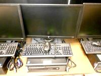 LOT OF 2, HP ELITEDESK 800G1 SFF CORE i7 VPRO 500 HD, 8GB RAM, 23'' DISPLAY KEYBOARD,MOUSE (NO OPERATION SYSTEM)