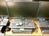 LOT OF 2, HP ELITEDESK 800G1 SFF CORE i5 VPRO 1.0TB HD, 8GB RAM, 23'' DISPLAY KEYBOARD,MOUSE (NO OPERATION SYSTEM)