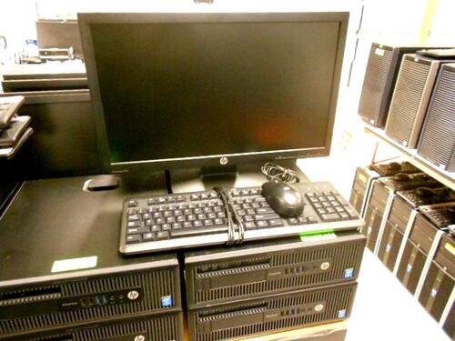 LOT OF 3, HP ELITEDESK 800G1 SFF CORE i5 VPRO 1.0TB HD, 8GB RAM, 22'' DISPLAY KEYBOARD,MOUSE (NO OPERATION SYSTEM)