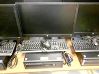 LOT OF 2, HP ELITEDESK 800G1 SFF CORE i7 VPRO 500 HD, 8GB RAM, 23'' DISPLAY KEYBOARD,MOUSE (NO OPERATION SYSTEM)