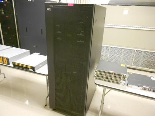 IBM STORAGE RACK W/ IBM X3550 M3, POWER 740 (NO HD), (8) STORAGE FC5886 (NO HD), IBM 3573 L4U (DELAYED PICKUP 10/29/18 THRU 10/31/18 3 DAYS ONLY)