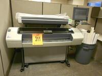 HP DESIGNJET T1100PS M-Q6688A LARGE FORMAT INKJET PRINTER W/ HP DESIGNJET T100PS M-Q6713A SCANNER