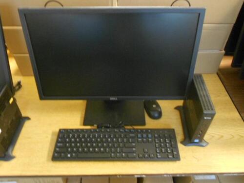 LOT OF 5, DELL WYSE DXOQ 5020 16GB FLASH /4G RAM THIN CLIENT W/ DELL 24'' DISPLAY, KEYBOARD,MOUSE