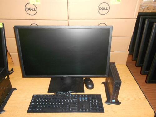 LOT OF 5, DELL WYSE DXOQ 5020 16GB FLASH /4G RAM THIN CLIENT W/ DELL 24'' DISPLAY, KEYBOARD,MOUSE