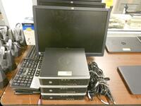 LOT OF 3 HP COMPAQ 8200 ELITE ULTRA-SLIM DESKTOP CORE i5 W/ 22'' DISPLAY, KEYBOARD,MOUSE (NO OPERATION SYSTEM)