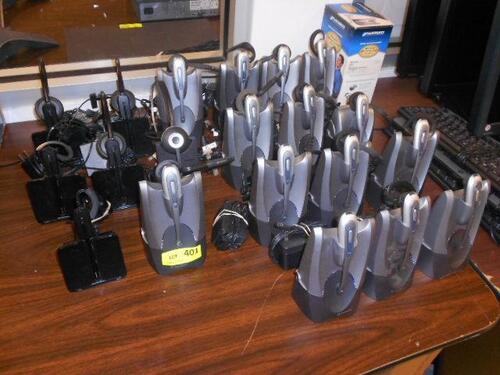 LOT OF 20 ASST'D WIRELESS OFFICE HEADSETS