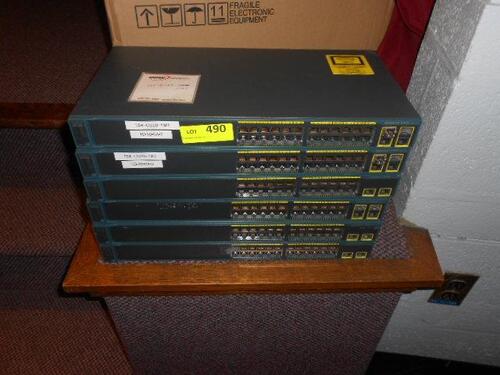 LOT OF 6 CISCO 2960 24P SWITCH