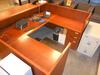 84'' X 77'' U SHAPE RECEPTION DESK W/2 DRW FIRE KING CABINETAND TABLE - 2