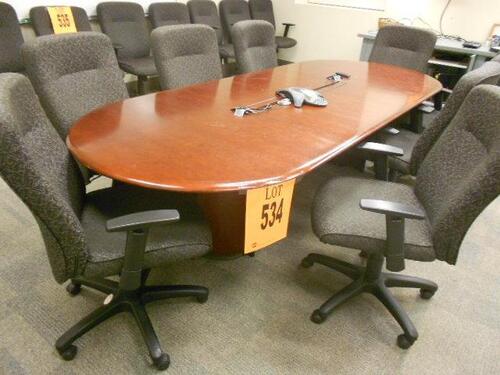 10' CONFERENCE TABLE W/ 8 CHAIRS