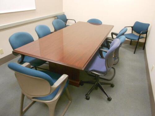 8' CONFERENCE TABLE W/ 11 CHAIRS