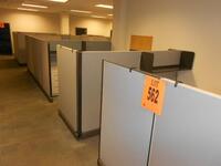16 SEC PANEL WORKSTATION W/ CHAIRS AND CABINETS
