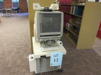 MINOLTA RP 606Z MICROFILM MICROFICHE FILM READER PRINTER, WITH ROLL FILM CARRIER 11, AND THE DICTIONARY OF AMERICAN HYMNOLOGY: FIRST LINE INDEX, (LOCATION: SHOEN LIBRARY GROUND FLOOR)