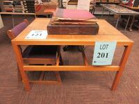 WOOD 2-PERSON STUDY STATIONS WITH (2) CHAIRS, 4'FT X 37", (LOCATION: SHOEN LIBRARY 2ND FLOOR)