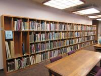 LOT ASST'D LIBRARY OVERSIZE BOOKS, ALL SUBJECTS, WITH (10) SECTIONS OF WOOD BOOK SHELVING, (LOCATION: SHOEN LIBRARY 1ST FLOOR)