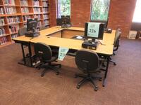 LOT (4) 2-PERSON WORK TABLES, 6'FT X 24" X 29", AND (8) CHAIRS, (LOCATION: SHOEN LIBRARY 1ST FLOOR)
