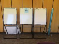 LOT (3) PORTABLE WHITE BOARDS, (1) OVER HEAD PROJECTOR, (LOCATION: SHOEN LIBRARY 1ST FLOOR)