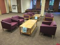 LOT (3) GUEST CHAIRS WITH COFFEE TABLE, (LOCATION: SHOEN LIBRARY GROUND FLOOR)