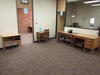 LOT (4) SMALL WOOD DESK'S, (1) WOOD CHAIR, (LOCATION: SHOEN LIBRARY GROUND FLOOR)