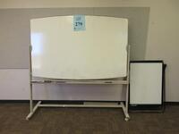 DOUBLE SIDED ROLLING WHITE BOARD, AND PORTABLE WHITE BOARD, (LOCATION: SHOEN LIBRARY GROUND FLOOR)