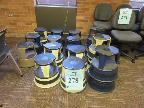 LOT (17) ROLLING STEP STOOLS, (LOCATION: SHOEN LIBRARY GROUND FLOOR)