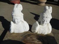 GRANITE CHINESE GODDESS STATUE 15" X 8" X 19"